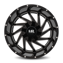 Aluminum Wheels Crusher 20x12 8x180 -44 124.3 Gloss Black Milled Hardrock Offroad