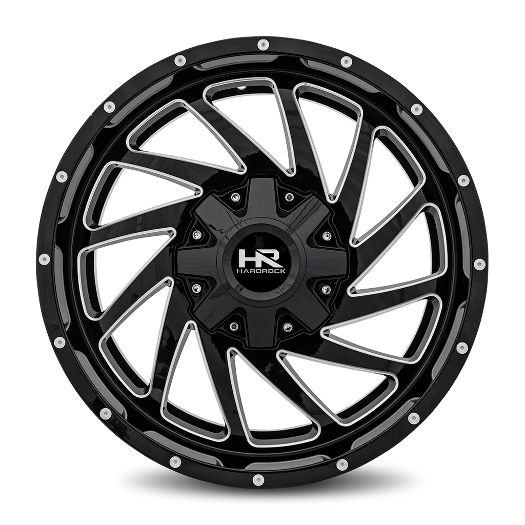 Aluminum Wheels Crusher 20x9 6x120/139.7 0 78.1 Gloss Black Milled Hardrock Offroad