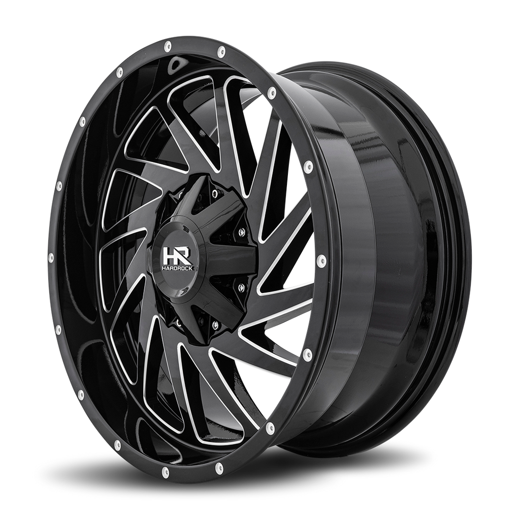 Aluminum Wheels Crusher 20x9 6x120/139.7 0 78.1 Gloss Black Milled Hardrock Offroad