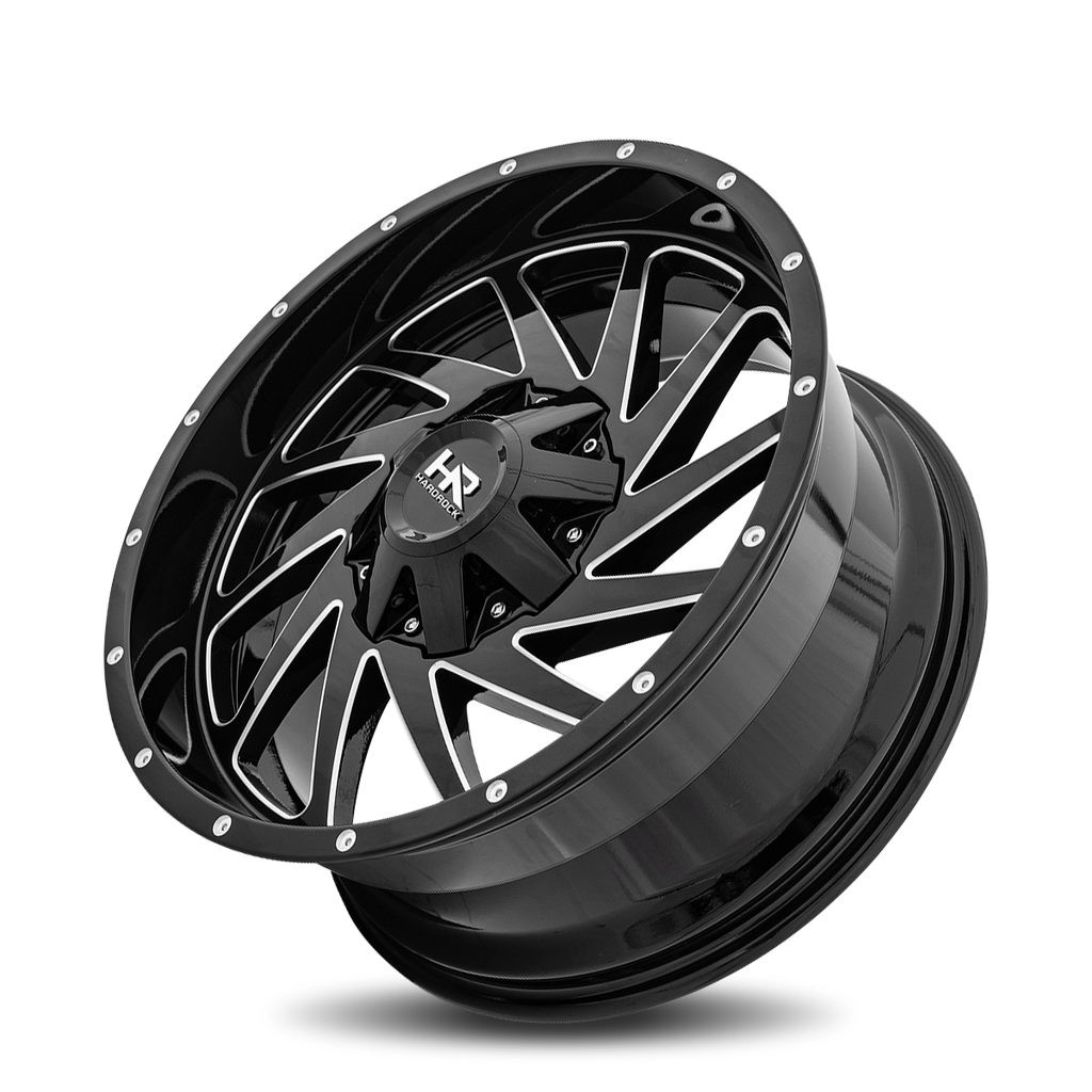 Aluminum Wheels Crusher 20x9 6x120/139.7 0 78.1 Gloss Black Milled Hardrock Offroad