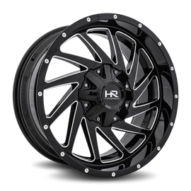 Aluminum Wheels Crusher 20x9 5x150/139.7 0 110.3 Gloss Black Milled Hardrock Offroad