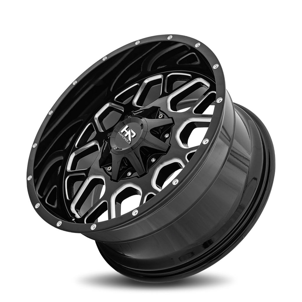 Aluminum Wheels Gunner 20x10 5x127/139.7 -19 87 Gloss Black Milled Hardrock Offroad