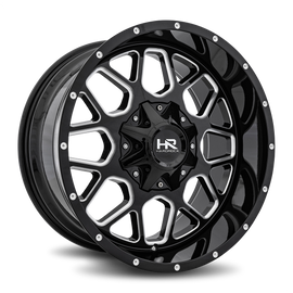 Aluminum Wheels Gunner 20x10 8x180 -19 124.3 Gloss Black Milled Hardrock Offroad