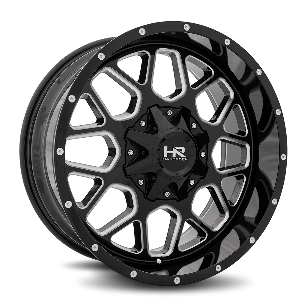 Aluminum Wheels Gunner 20x9 6x135/139.7 0 108 Gloss Black Milled Hardrock Offroad