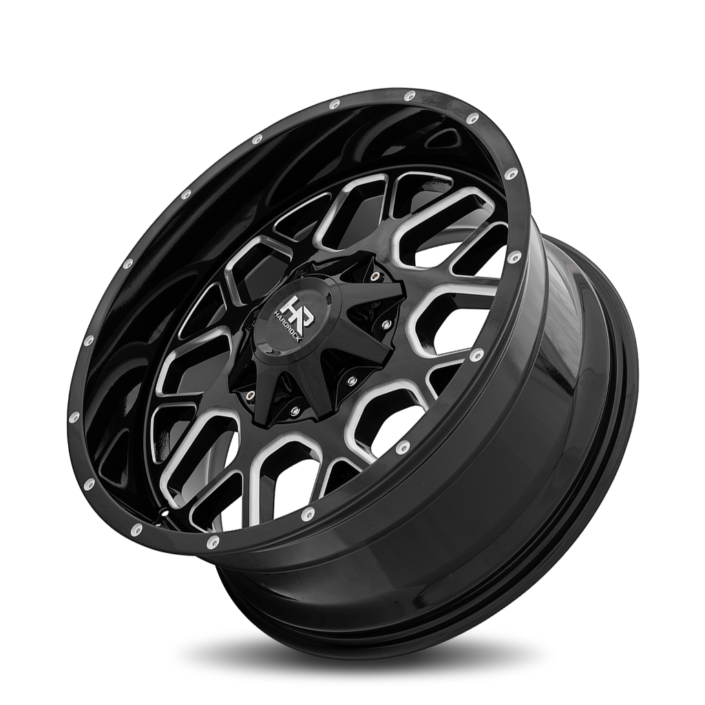 Aluminum Wheels Gunner 20x9 6x135/139.7 0 108 Gloss Black Milled Hardrock Offroad