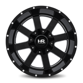 Aluminum Wheels Tank 20x12 8x165.1 -44 125.2 Gloss Black Milled Hardrock Offroad