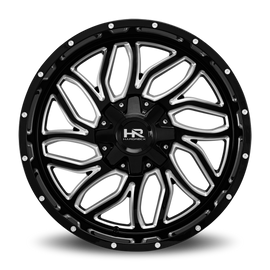 Aluminum Wheels Destroyer 22x10 8x165.1 -25 125.2 Gloss Black Milled Hardrock Offroad