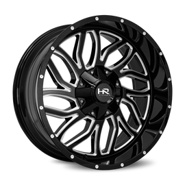 Aluminum Wheels Destroyer 22x10 8x165.1 -25 125.2 Gloss Black Milled Hardrock Offroad