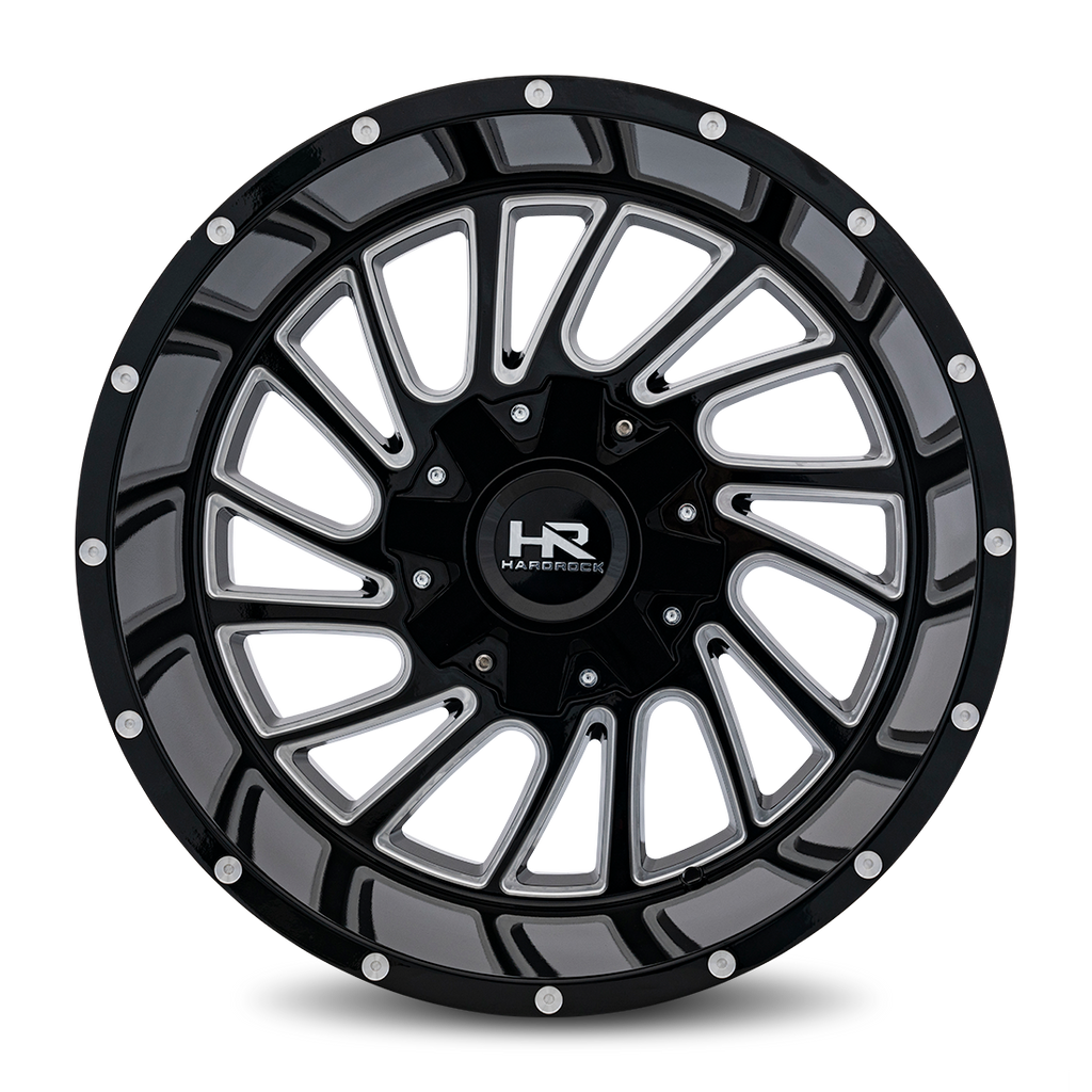 Aluminum Wheels Overdrive 20x12 5x127/139.7 -51 87 Gloss Black Milled Hardrock Offroad