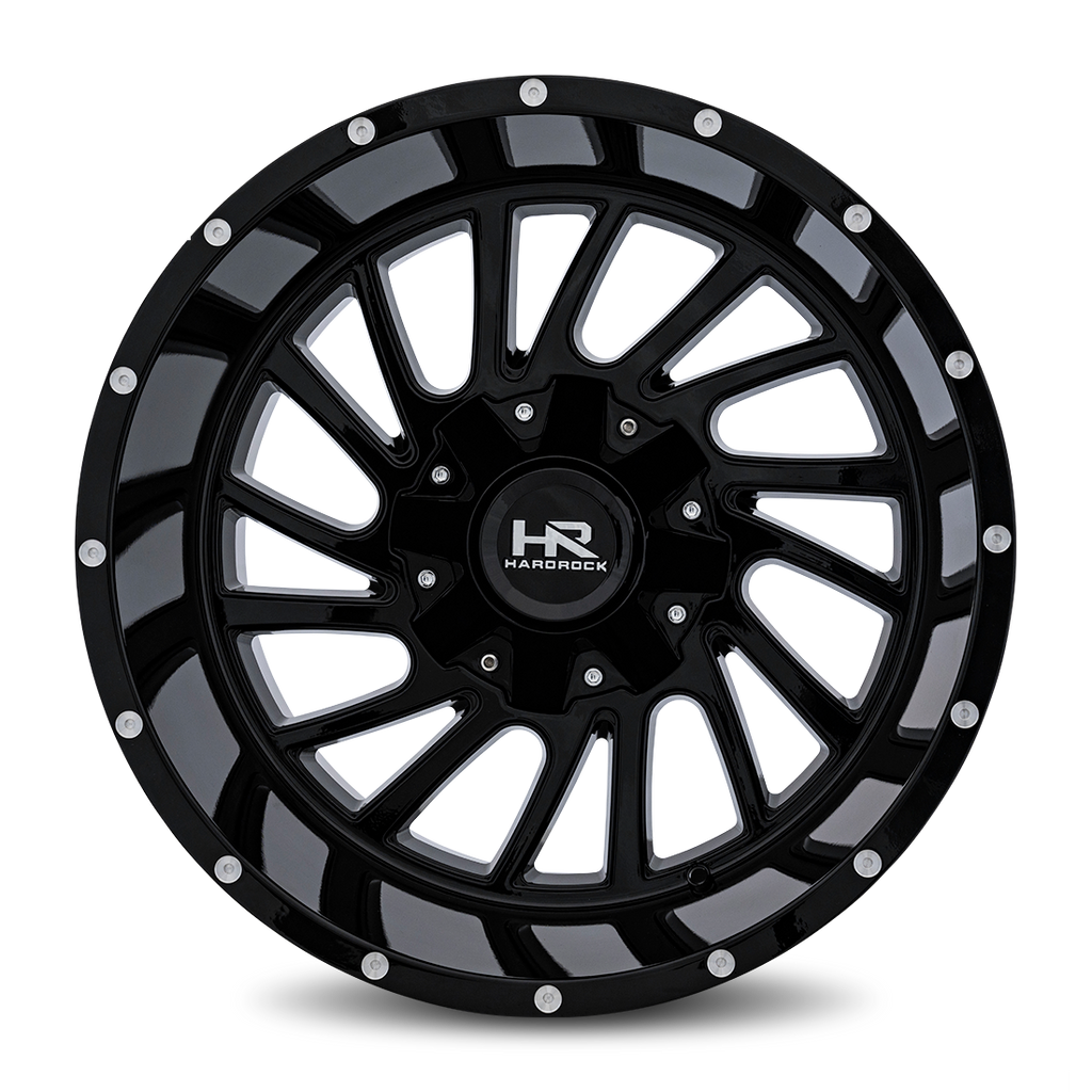 Aluminum Wheels Overdrive 20x12 8x170 -51 125.2 Gloss Black Hardrock Offroad