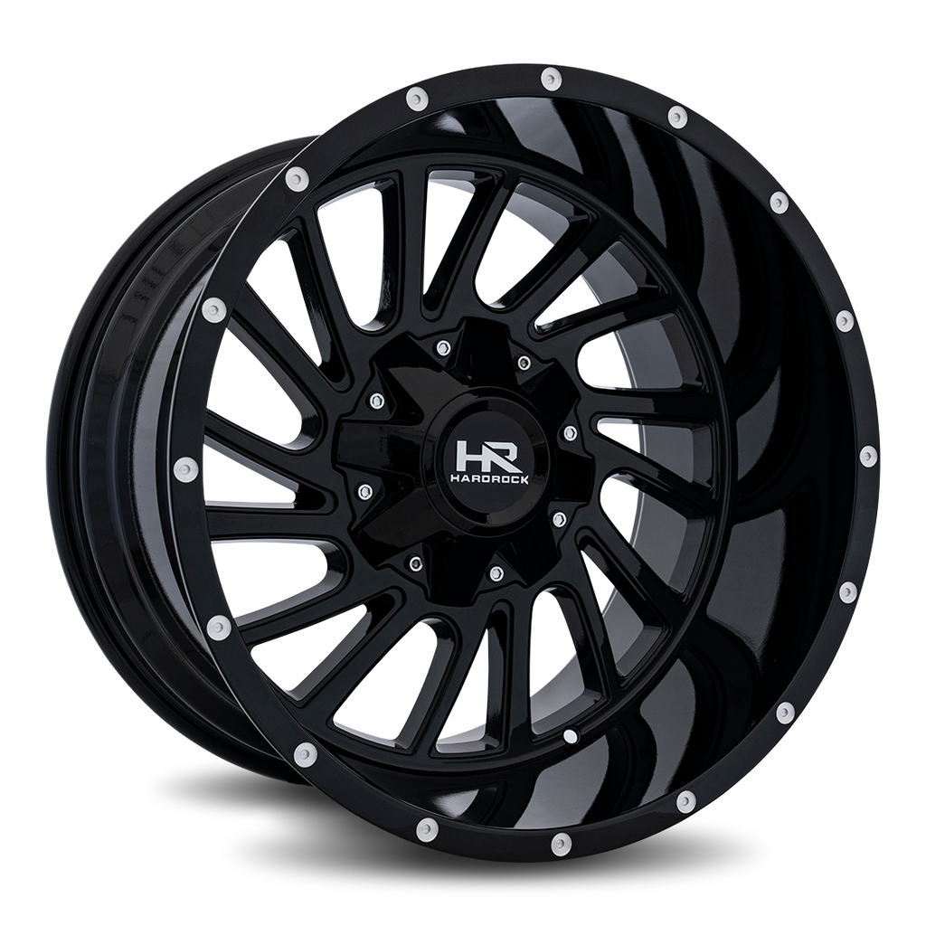 Aluminum Wheels Overdrive 20x12 8x170 -51 125.2 Gloss Black Hardrock Offroad