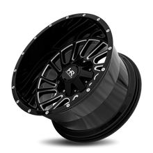 Load image into Gallery viewer, Aluminum Wheels Overdrive 20x12 5x150/139.7 -51 110.3 Gloss Black Milled Hardrock Offroad