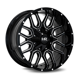 Aluminum Wheels Commander 20x10 8x165.1 -19 125.2 Gloss Black Milled Hardrock Offroad