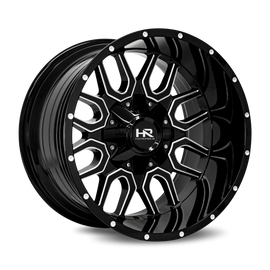 Aluminum Wheels Commander 20x12 6x135/139.7 -51 108 Gloss Black Milled Hardrock Offroad