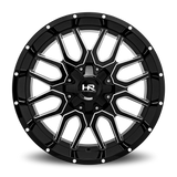 Aluminum Wheels Commander 22x10 6x135/139.7 -19 108 Gloss Black Milled Hardrock Offroad