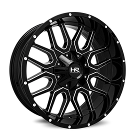 Aluminum Wheels Commander 22x10 8x170 -19 125.2 Gloss Black Milled Hardrock Offroad