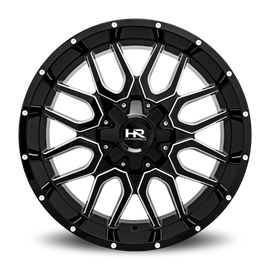 Aluminum Wheels Commander 22x10 8x165.1 -19 125.2 Gloss Black Milled Hardrock Offroad