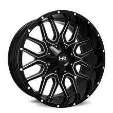 Load image into Gallery viewer, Aluminum Wheels Commander 22x10 5x139/150 -25 110.3 Gloss Black Milled Hardrock Offroad
