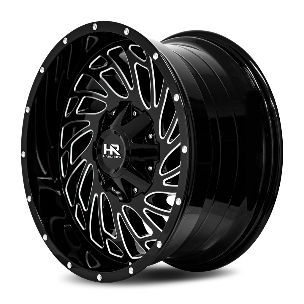 Aluminum Wheels Attack 20x10 5x127/139.7 -19 87 Gloss Black Milled Hardrock Offroad