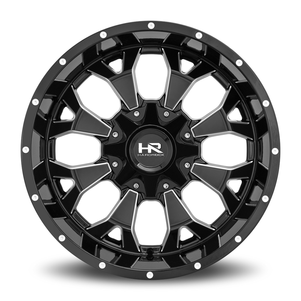 Aluminum Wheels Devastator 20x12 5x150/139.7 -51 110.3 Gloss Black Milled Hardrock Offroad