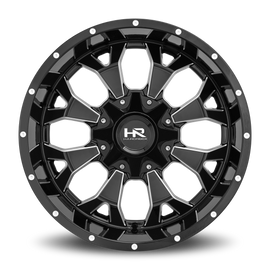 Aluminum Wheels Devastator 22x10 8x165.1 -25 125.2 Gloss Black Milled Hardrock Offroad