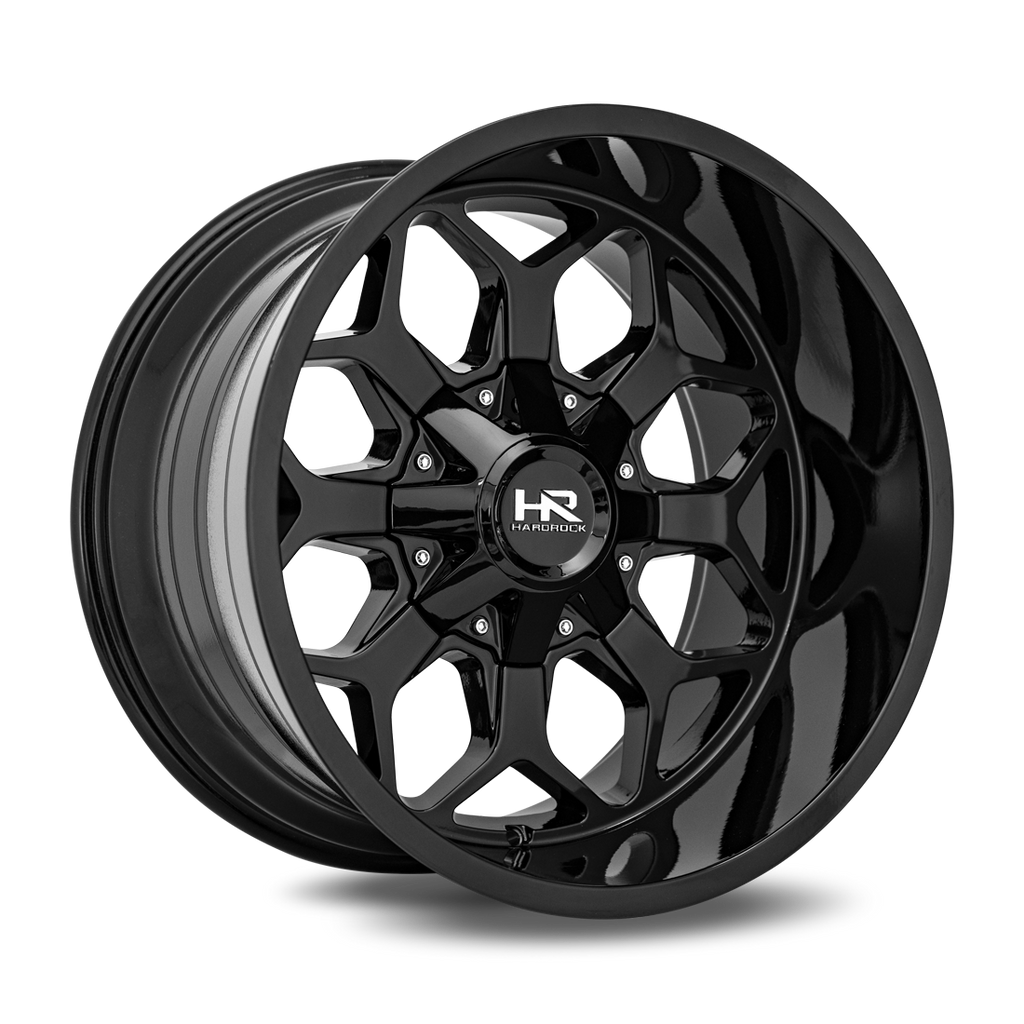 Aluminum Wheels Indestructible 20x10 8x170 -19 125.2 Gloss Black Hardrock Offroad
