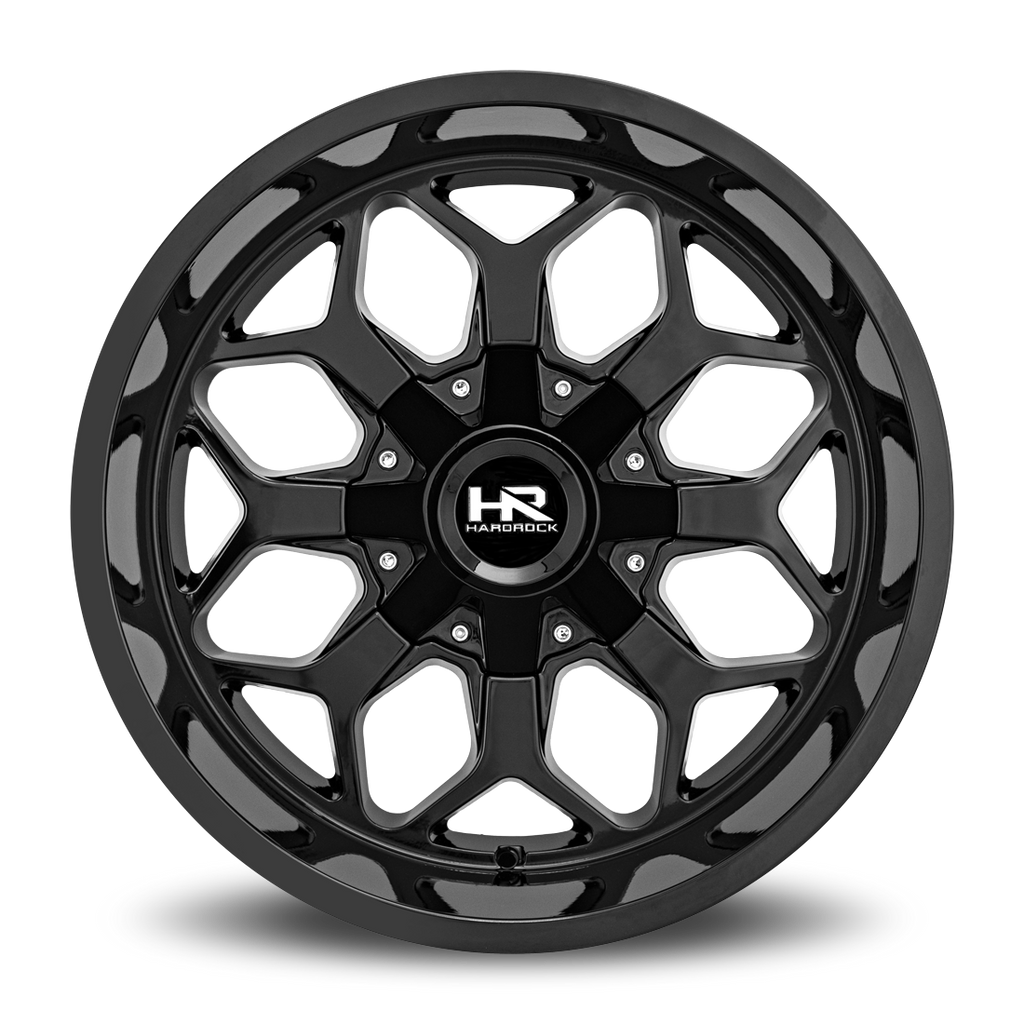 Aluminum Wheels Indestructible 20x12 8x165.1 -51 125.2 Gloss Black Hardrock Offroad