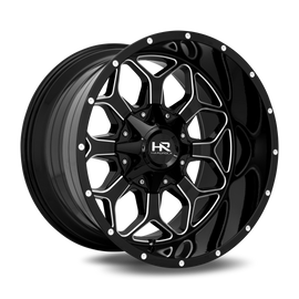 Aluminum Wheels Indestructible 20x12 5x150/139.7 -51 110.3 Gloss Black Milled Hardrock Offroad