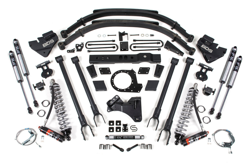 8 Inch Lift Kit w/ 4-Link | FOX 2.5 Performance Elite Coil-Over Conversion | Ford F250/F350 Super Duty (17-19) 4WD | Diesel